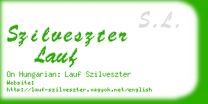 szilveszter lauf business card